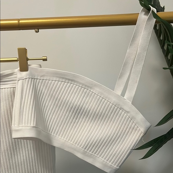 White Ribbed Two-Piece Set - Picture 3 of 6